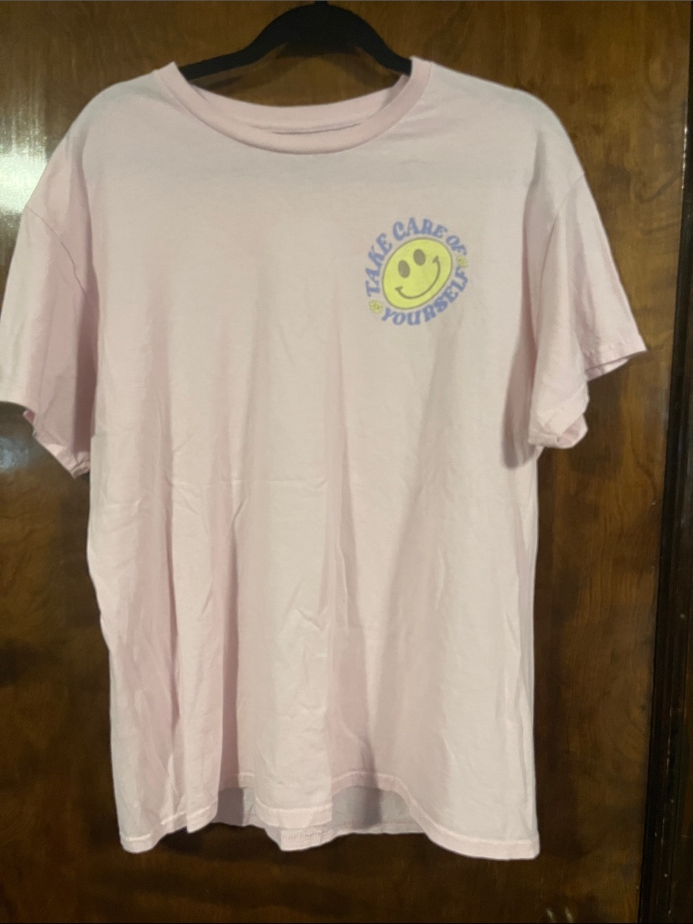 Women’s Pink Graphic Tee - "Take Care of Yourself"
